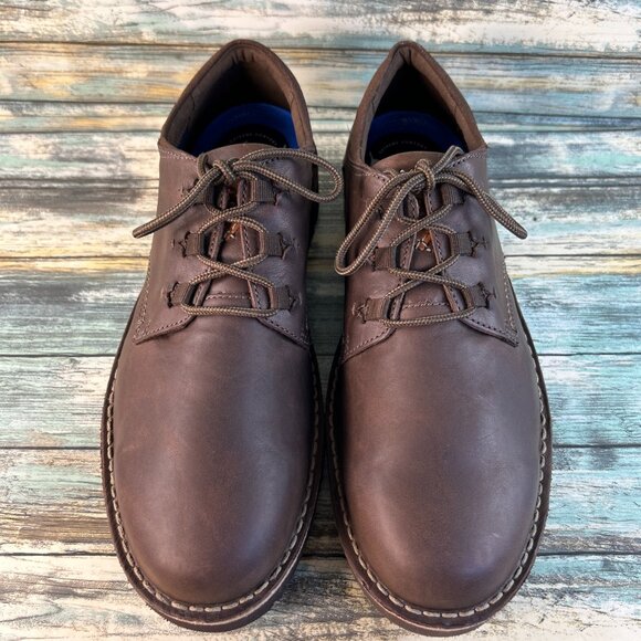 Clarks Eastford Low Derby Shoes Mens 12M Brown Leather Comfort Formal Business main image 5